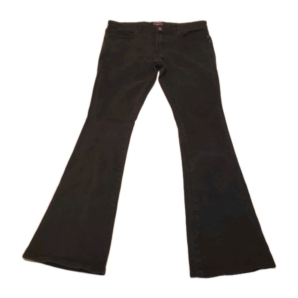 Trash And Vaudeville Womens XL flare Jeans Black 34"× 32" Grunge Punk Y2K 90s